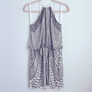 NWT Lotus Threads fully beaded art deco halter mini cocktail dress